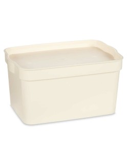 Scatola portaoggetti con coperchio Kipit TP592-4 Crema Plastica 2,3 L 13,5 x 11 x 20 cm (24 Unità)