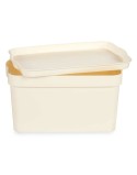 Storage Box with Lid Kipit TP592-4 Cream Plastic 2,3 L 13,5 x 11 x 20 cm (24 Units)
