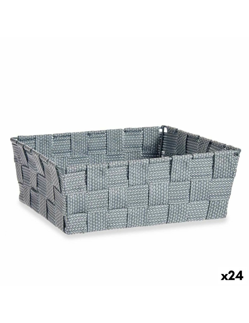 Cestino Multiuso Kipit A3-6930A9 Grigio Stoffa 2,4 L 20 x 8 x 24 cm (24 Unità)
