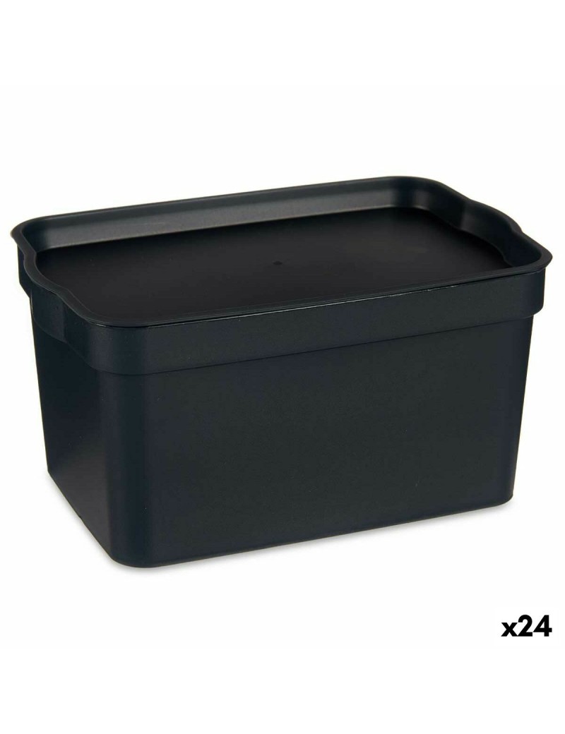 Scatola portaoggetti con coperchio Kipit TP592-1 Antracite Plastica 2,3 L 13,5 x 11 x 20 cm (24 Unità)