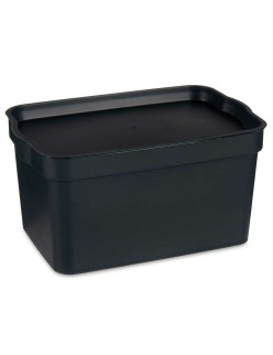 Scatola portaoggetti con coperchio Kipit TP592-1 Antracite Plastica 2,3 L 13,5 x 11 x 20 cm (24 Unità)