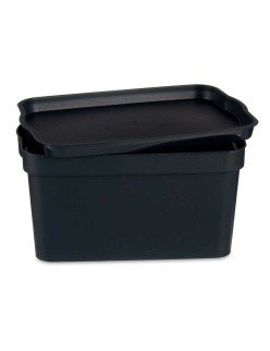 Scatola portaoggetti con coperchio Kipit TP592-1 Antracite Plastica 2,3 L 13,5 x 11 x 20 cm (24 Unità)