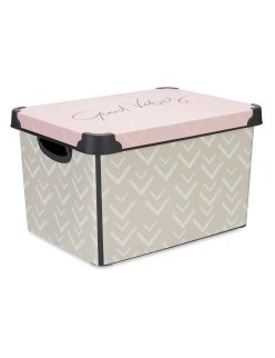 Scatola portaoggetti con coperchio Kipit Vibes Rosa Plastica Frecce 17 L 28 x 22 x 37 cm (12 Unità)