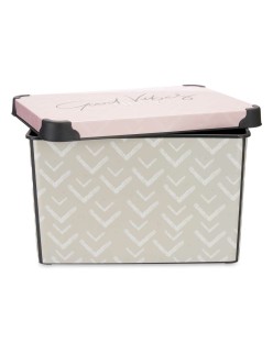 Scatola portaoggetti con coperchio Kipit Vibes Rosa Plastica Frecce 17 L 28 x 22 x 37 cm (12 Unità)