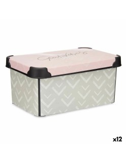 Scatola portaoggetti con coperchio Kipit Vibes Rosa Plastica Frecce 5 L 19 x 13,5 x 29,5 cm (12 Unità)