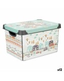 Scatola portaoggetti con coperchio Kipit STYLE BOX-17L-6 Plastica Autostrada 17 L 27,5 x 22 x 36,5 cm Per bambini (12 Unità)