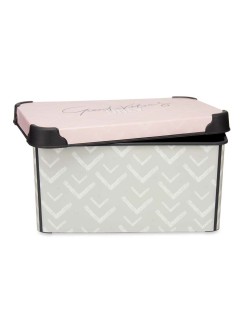 Storage Box with Lid Kipit Vibes Pink Plastic Arrows 5 L 19 x 13,5 x 29,5 cm (12 Units)
