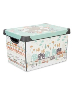 Scatola portaoggetti con coperchio Kipit STYLE BOX-17L-6 Plastica Autostrada 17 L 27,5 x 22 x 36,5 cm Per bambini (12 Unità)