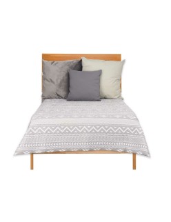Colcha Reversible 180 x 260 cm Étnico Blanco Gris (6 Unidades)