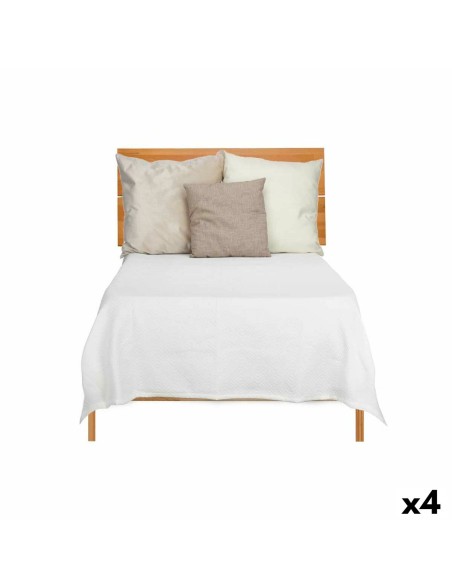 Couvre-lit 180 x 260 cm Géométrique Blanc (4 Unités) Couvre-lit 180 x 260 cm Géométrique Blanc (4 Unités)