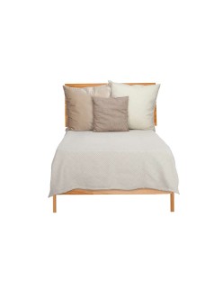 Colcha Geométrico 180 x 260 cm Beige (4 Unidades)