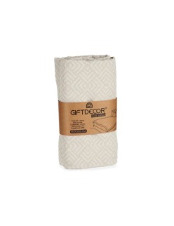 Colcha Geométrico 180 x 260 cm Beige (4 Unidades)