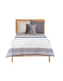 Colcha Reversible 180 x 260 cm Hexágonos Azul Blanco Gris (6 Unidades)