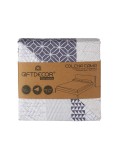 Colcha Reversible 180 x 260 cm Hexágonos Azul Blanco Gris (6 Unidades)