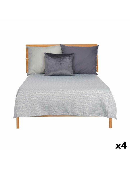Colcha 240 x 260 cm Rombos Gris (4 Unidades) Colcha 240 x 260 cm Rombos Gris (4 Unidades)