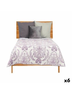 Colcha Reversible 180 x 260 cm Blanco Morado (6 Unidades)