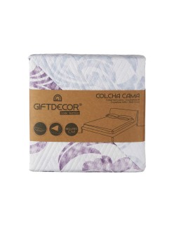 Colcha Reversible 180 x 260 cm Blanco Morado (6 Unidades)