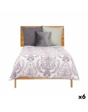 Colcha Reversible 240 x 260 cm Blanco Morado (6 Unidades)