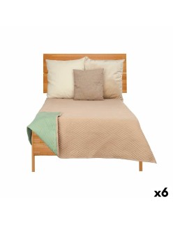 Colcha Reversible 240 x 260 cm Verde Beige (6 Unidades)