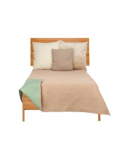 Colcha Reversible 240 x 260 cm Verde Beige (6 Unidades)
