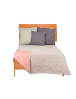 Colcha Reversible 240 x 260 cm Gris Rosa (6 Unidades)