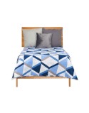 Colcha Reversible 180 x 260 cm Azul Blanco (6 Unidades)