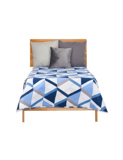 Colcha Reversible 180 x 260 cm Azul Blanco (6 Unidades)