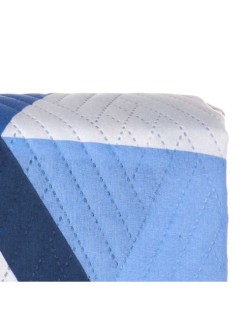 Colcha Reversible 180 x 260 cm Azul Blanco (6 Unidades)