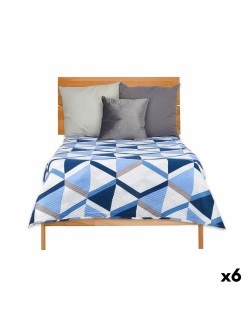 Wendbare Tagesdecke 240 x 260 cm Blau Weiß (6 Stück)