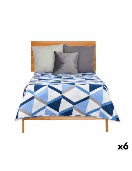 Colcha Reversible 240 x 260 cm Azul Blanco (6 Unidades) Colcha Reversible 240 x 260 cm Azul Blanco (6 Unidades)