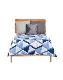 Colcha Reversible 240 x 260 cm Azul Blanco (6 Unidades)