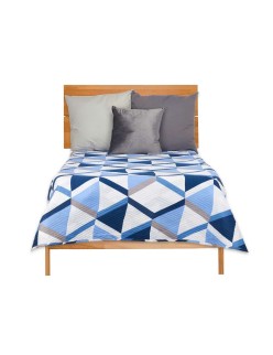 Colcha Reversible 240 x 260 cm Azul Blanco (6 Unidades)