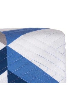Colcha Reversible 240 x 260 cm Azul Blanco (6 Unidades)