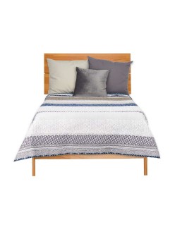 Colcha Reversible 240 x 260 cm Hexágonos Azul Blanco Gris (6 Unidades)