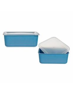 Caja de Almacenaje con Tapa Azul oscuro 14,5 x 7 x 19,5 cm (6 Unidades)