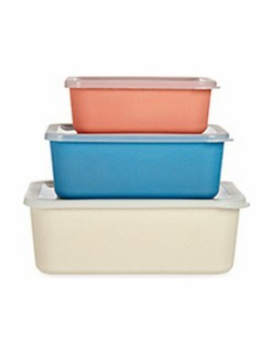 Set de Cajas Organizadoras Apilables Bambú Melamina (6 Unidades)
