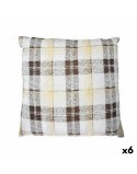Cojín 60 x 60 cm Cuadros Marrón (6 Unidades)