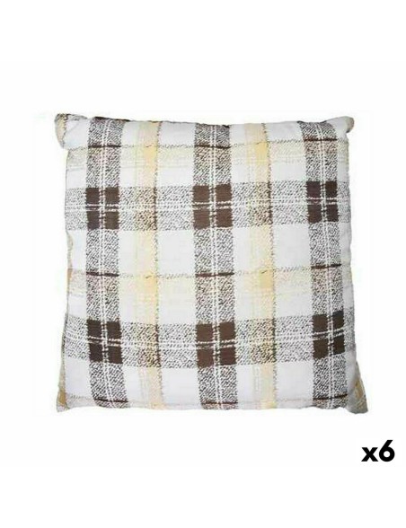 Cojín 60 x 60 cm Cuadros Marrón (6 Unidades) Cojín 60 x 60 cm Cuadros Marrón (6 Unidades)