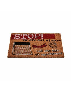 Felpudo Stop Negro Rojo Natural Fibra de coco 40 x 1,5 x 60 cm (12 Unidades)