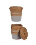 Cesto Castanho Cinzento Algas marinhas 36 x 43 x 36 cm (4 Unidades)