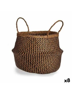 Panier décoratif Marron Noir Joncs 8 L 36 x 30 x 36 cm (8 Unités)