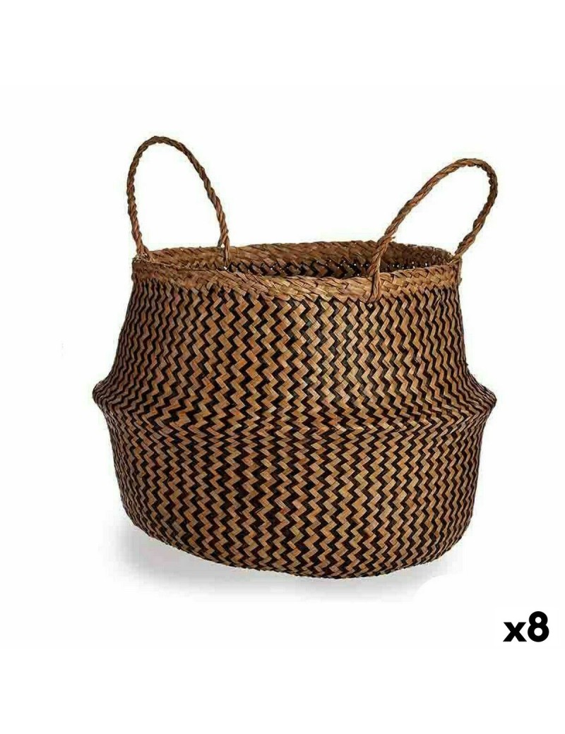 Cesta Decorativa Marrone Nero Juncus 8 L 36 x 30 x 36 cm (8 Unità)