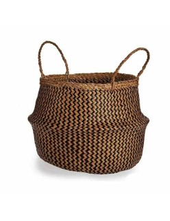 Cesta Decorativa Marrone Nero Juncus 8 L 36 x 30 x 36 cm (8 Unità)