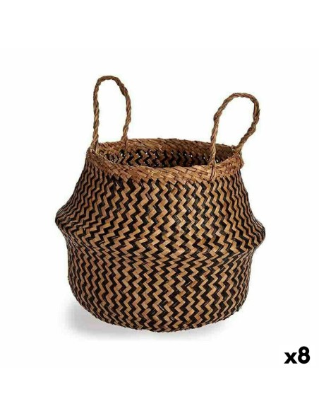 Cesta Decorativa Nero Naturale Juncus 8 L 31 x 38 x 31 cm (8 Unità)