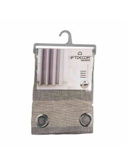 Cortina Bege Cinzento 140 x 0,1 x 260 cm (6 Unidades)
