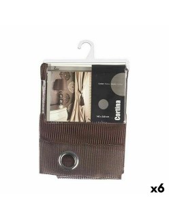 Curtain 140 x 260 cm Grille Brown (6 Units)