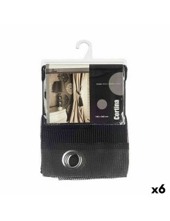 Curtain 140 x 260 cm Grille Black (6 Units)