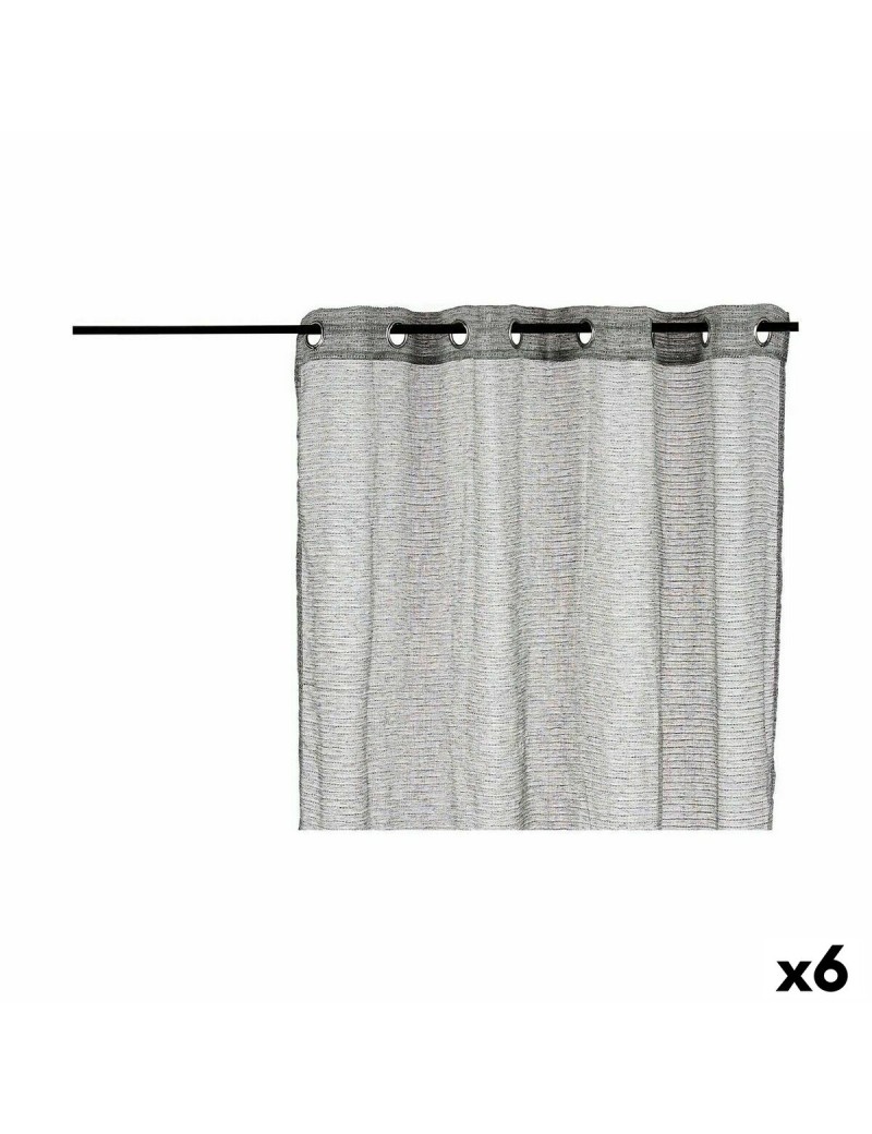 Cortina 140 x 260 cm Cinzento (6 Unidades)