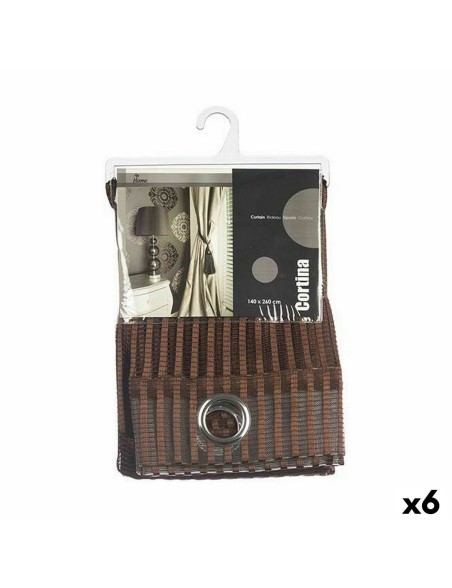 Curtain 140 x 260 cm Brown (6 Units)