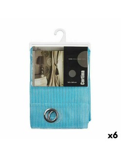 Curtain 140 x 260 cm Grille Blue (6 Units)